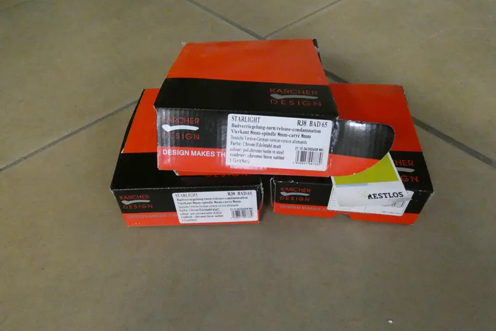 3x Karcher Design - Konvolut Starlight Badverriegelung, Chrom/Edelstahl matt Art. R38 BAD 65
